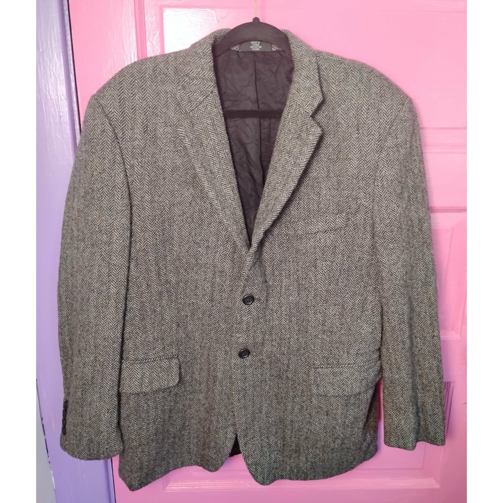 Vintage Size 44 100% Wool Stafford Men's Gray Grey Blazer Jacket 80s 90s